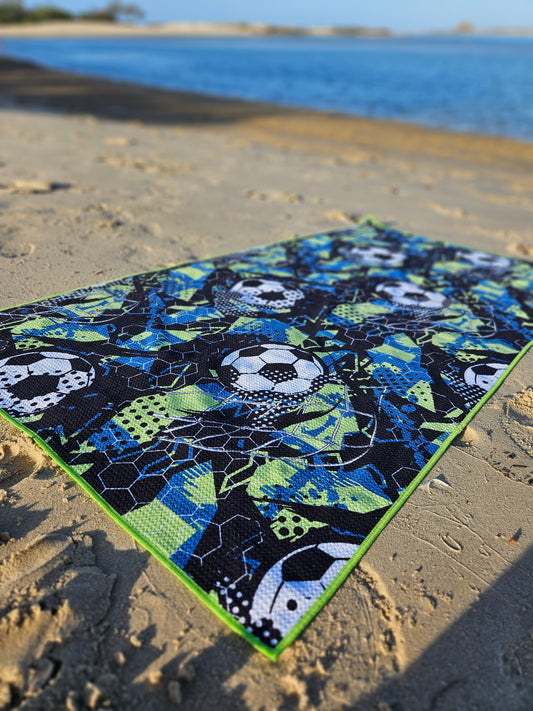 Soccer Print Sand Free Towel