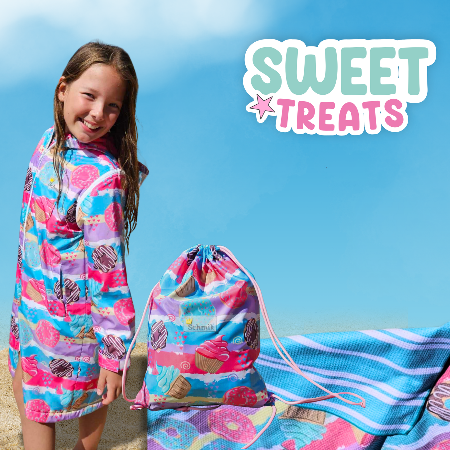Sweet Treats Print Sand Free Towel - Schmik Swim Parkas