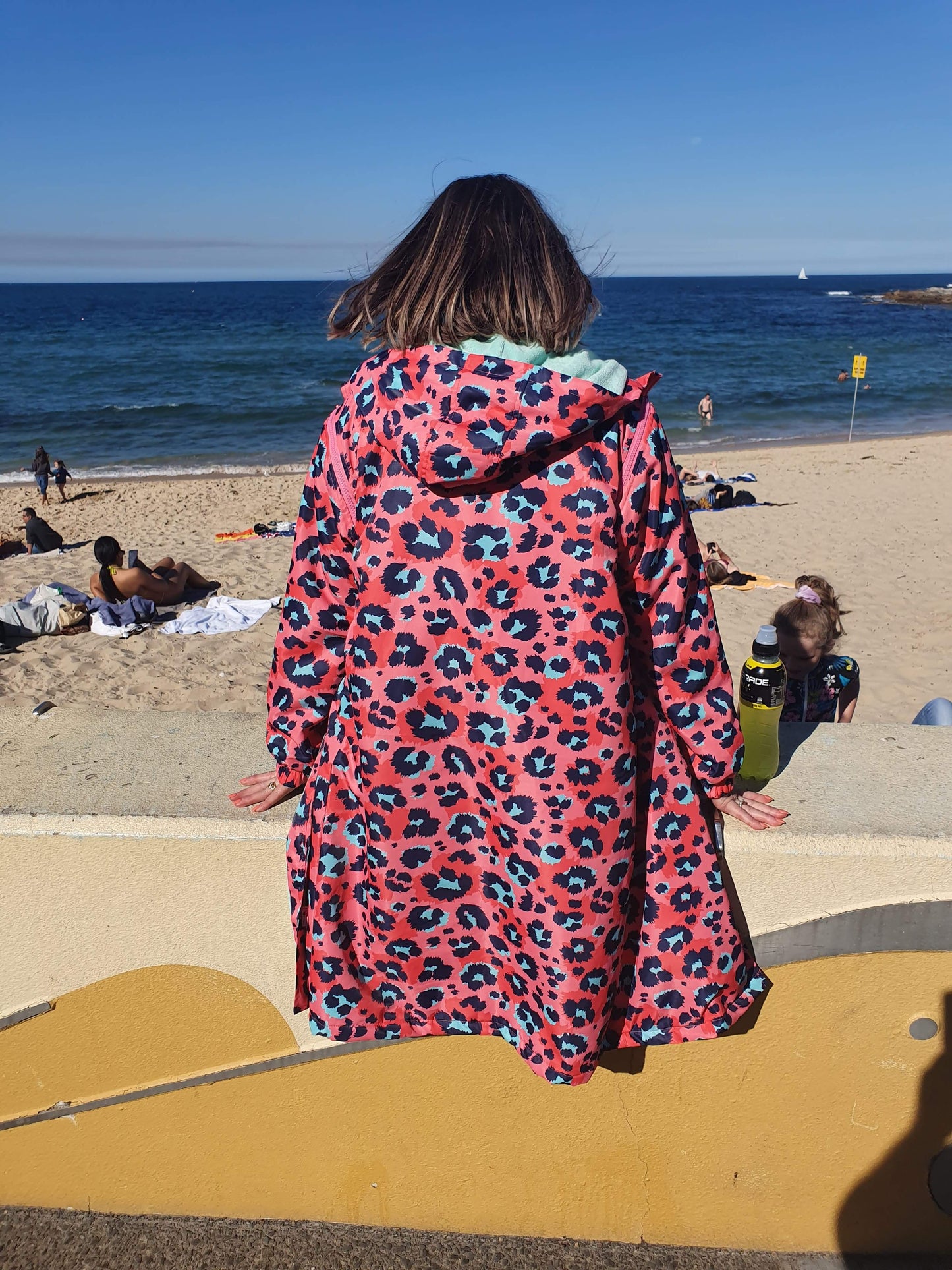 Adult animal print swim parka. Sydney beaches.