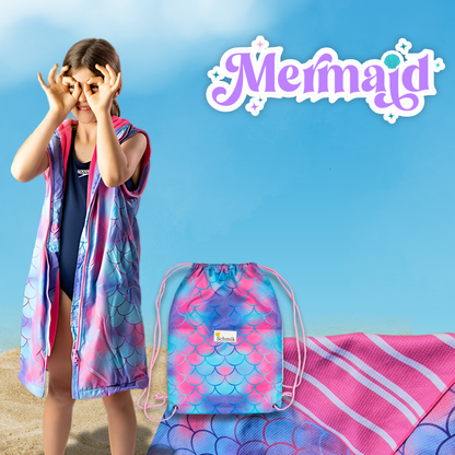 Mermaid Print Sand Free Towel - Schmik Swim Parkas