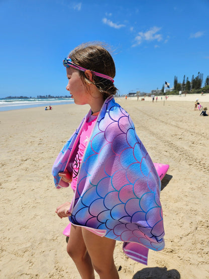Mermaid Print Sand Free Towel - Schmik Swim Parkas
