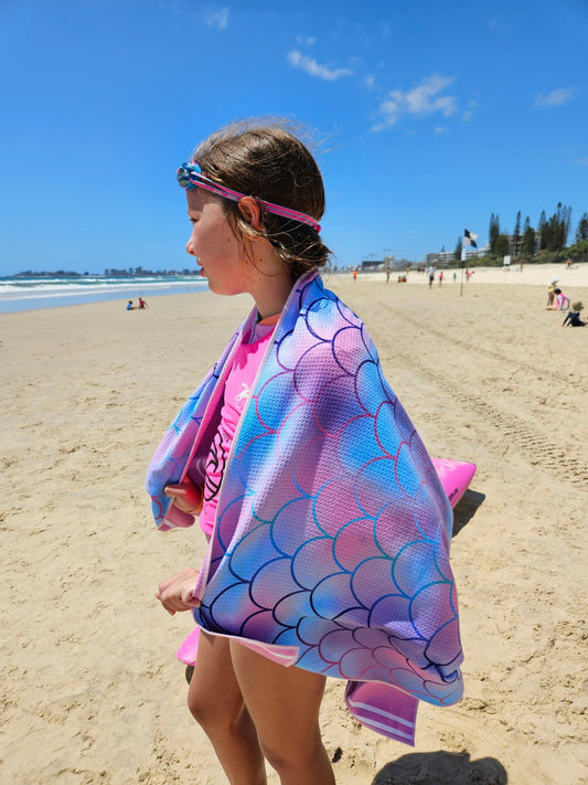 Mermaid Print Sand Free Towel - Schmik Swim Parkas