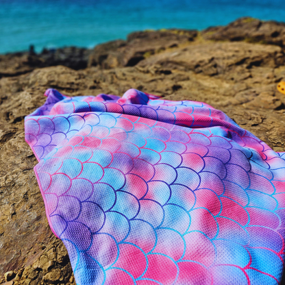 Mermaid Print Sand Free Towel - Schmik Swim Parkas